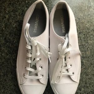 Women all white converse size 8.5